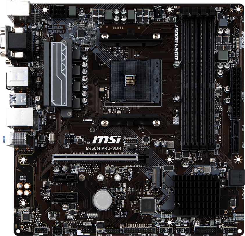 Msi b450 pro vdh max подключение